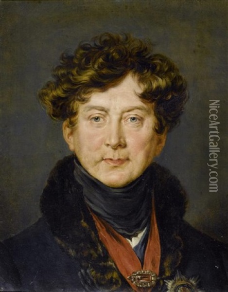 Nach Einem Portrait Von Sir Thomas Lawrence. George Iv., Konig Von Grossbritannien, Irland Und Hannover Oil Painting - Alexander Macco