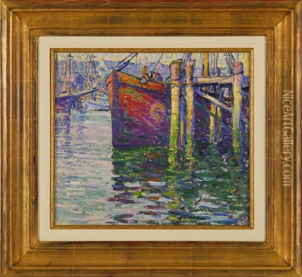The Wharfs At Gloucester Oil Painting - William Henry Dethlef Koerner