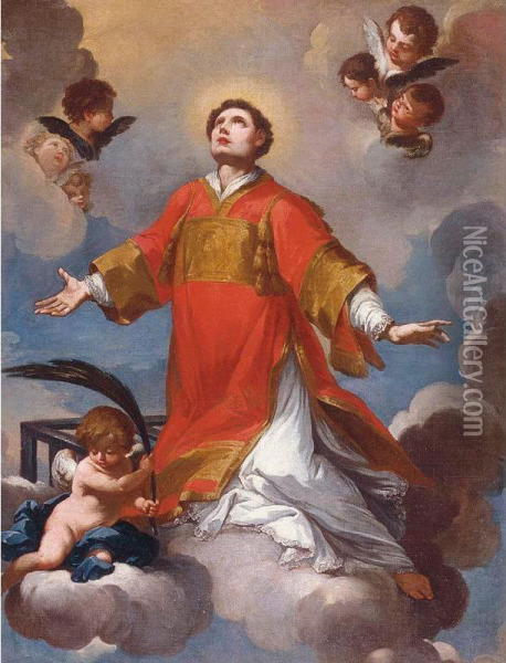 Saint Lawrence In Glory Oil Painting - Anton Angelo Bonifazi