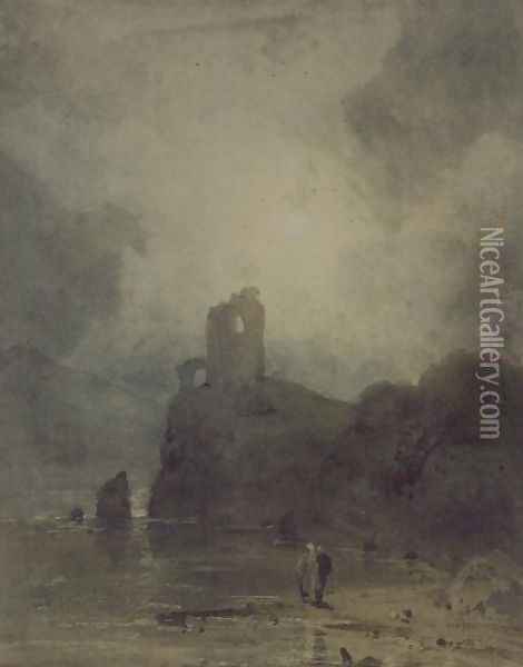 Dolbadern Castle Oil Painting - John Sell Cotman