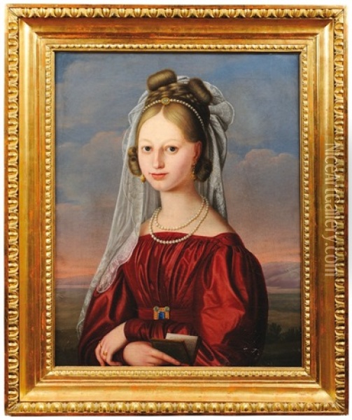 Portrait Of A Lady Oil Painting - Josef Quaisser