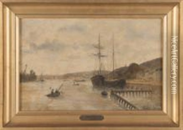 Vue Du Port De Rouen Oil Painting - Jules Charles Rozier