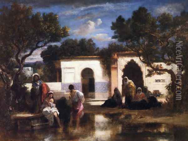 The Bathers Oil Painting - Narcisse-Virgile Diaz de la Pena