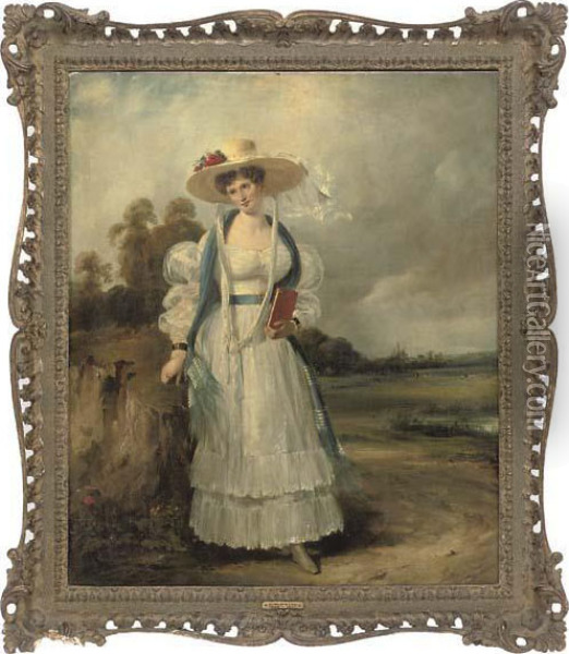 Portrait Of Mrs. Chalders Oil Painting - Frederick Waters Watts