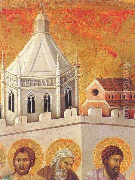 Funeral (detail) 1308-11 Oil Painting - Duccio Di Buoninsegna