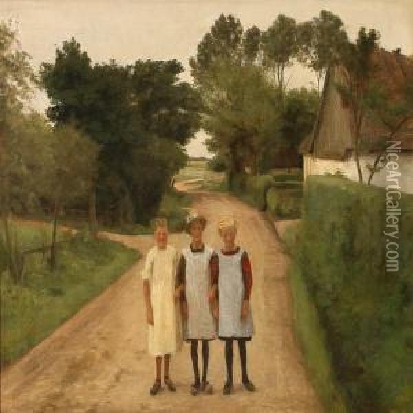 Landsbyens Tre Gratier Oil Painting - Carl Vilhelm Meyer