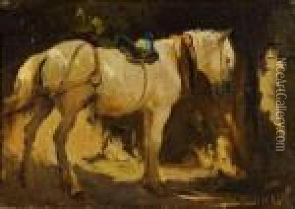 Cheval. Oil Painting - Frederick Arthur Bridgman