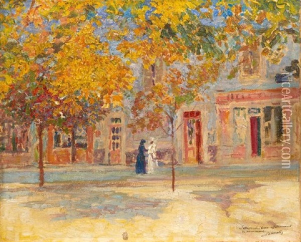 Place De Village Oil Painting - Victor Charreton