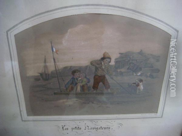 Les Petits Navigateurs Oil Painting - Jeanne Deny