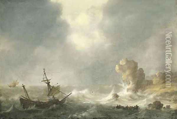 A stormy seascape Oil Painting - Hendrick Staets