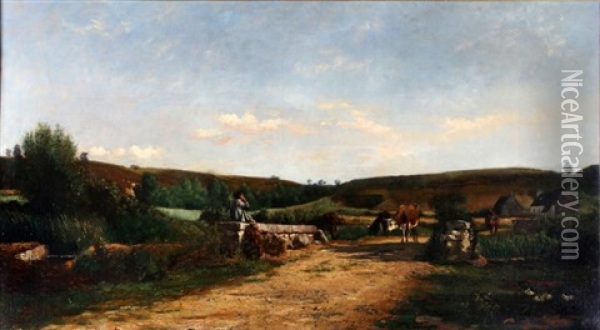 Landscape Oil Painting - Charles Joseph Beauverie