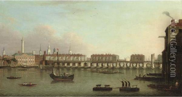 View Of The City Of London Oil Painting - Samuel Scott