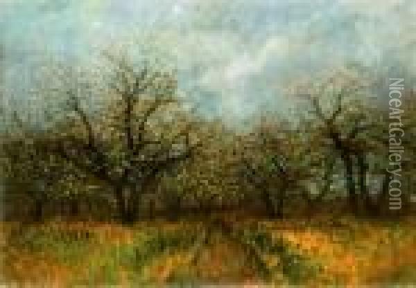 Blooming Trees Oil Painting - Laszlo Mednyanszky