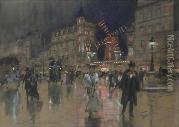 Le Moulin Rouge Oil Painting - Georges Stein