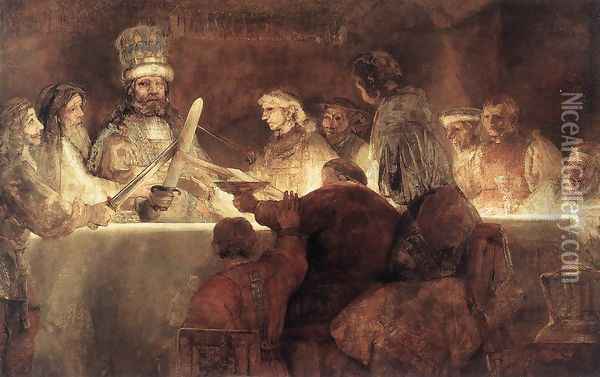 The Conspiration of the Bataves 1661-62 Oil Painting - Rembrandt Van Rijn