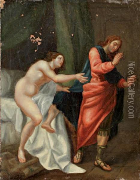 Joseph Et La Femme De Putiphar Oil Painting - Nicolas Vleughels