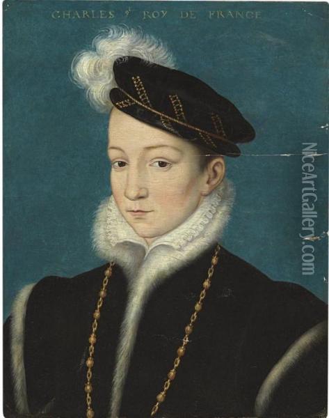 Portrait Of Charles Ix, King Of France Oil Painting - Francois Clouet