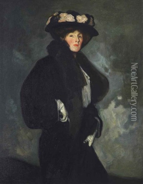 Portrait Of Mrs M. Grieffenhagen, The Artist's Wife Oil Painting - Maurice Greiffenhagen