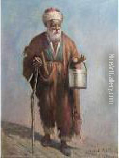 Mendicante A Costantinopoli Oil Painting - Leonardo De Mango