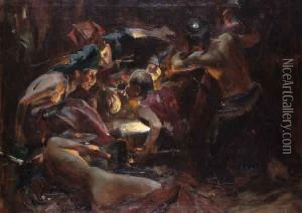 Osztozkodas Oil Painting - Ferencz, Franz Eisenhut