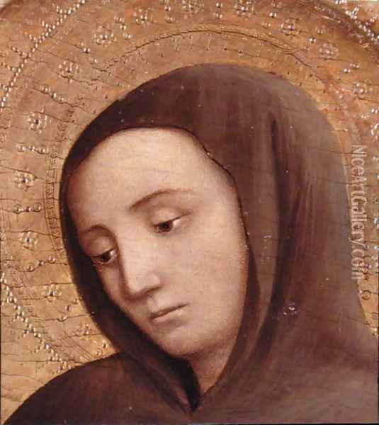 Head of a saint from the St. Jerome altarpiece, 1441 Oil Painting - Antonio Vivarini