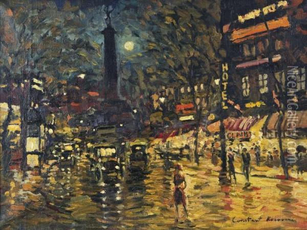 Darstellung Des Pariser Nachtlebens. Oil Painting - Konstantin Alexeievitch Korovin