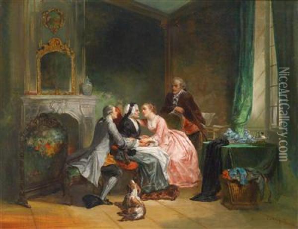 Der Besuch Oil Painting - Herman Frederik Carel ten Kate