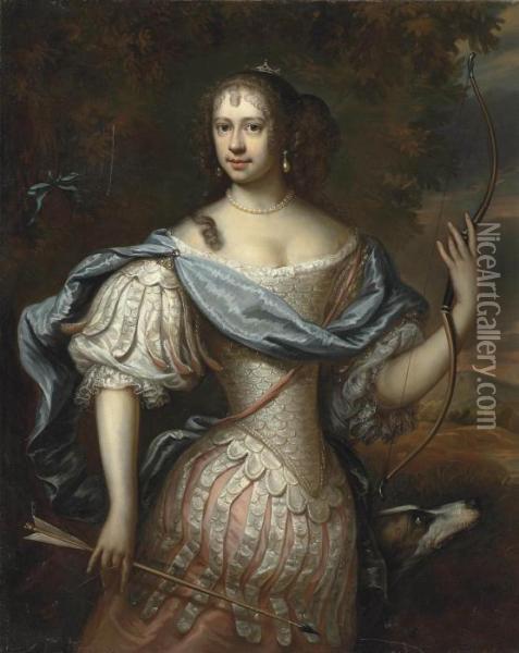 Portrait Of A Lady Oil Painting - Adrianus Losse Van Isselsteyn I,