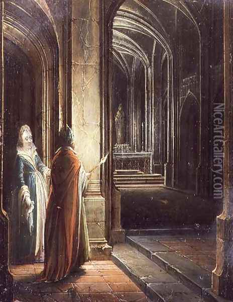 Figures in a Church Oil Painting - Hendrick van, the Younger Steenwyck