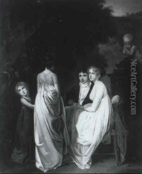 Portrait D'une Famille Dans Un Parc Oil Painting - Louis Leopold Boilly