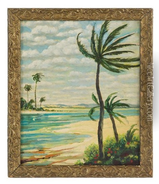 Bay View, Hawaii, Possibly Near Honolulu Oil Painting - Helen Thomas Dranga