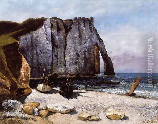 The Cliff at Etretat, the Porte d'Avale Oil Painting - Gustave Courbet