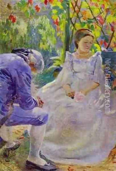Autumn Mood 1899 Oil Painting - Viktor Elpidiforovich Borisov-Musatov