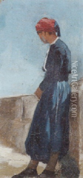 Portrait D'homme En Vert Oil Painting - Theodore Jacques Ralli