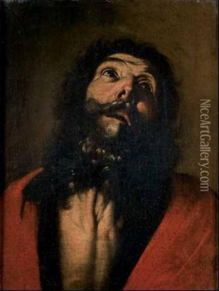 Testa Di Santo Oil Painting - Pietro Novelli Il Monrealese