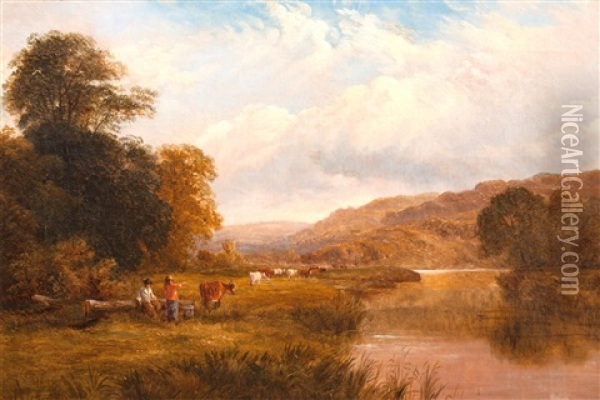 Across The Valley Oil Painting - George Cole