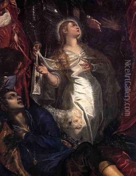 The Miracle of St Agnes (detail) Oil Painting - Jacopo Tintoretto (Robusti)