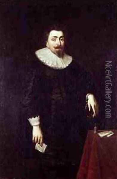 Portrait of Lord Baltimore Oil Painting - Daniel Mytens