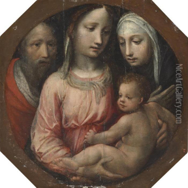 The Holy Family With Saint Catherine Of Siena Oil Painting - Bartolomeo Neroni