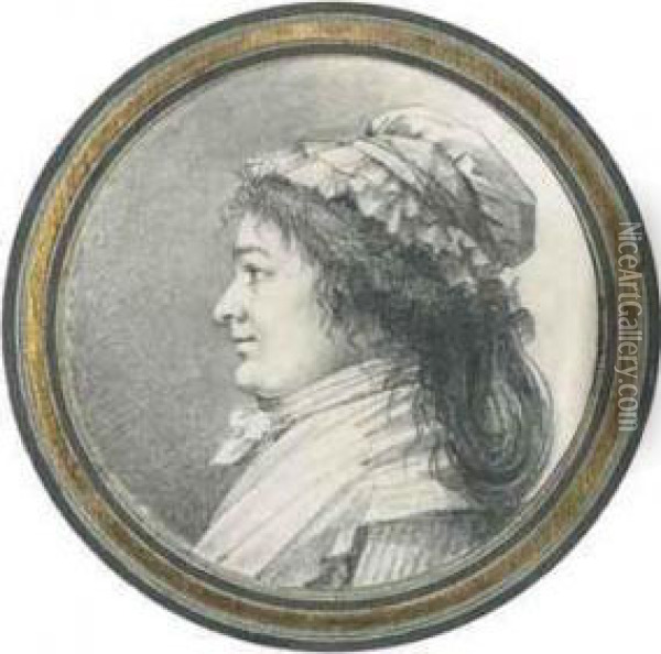 Portrait D'une Femme De Profil Portant Un Bonnet Oil Painting - Louis Rolland Trinquesse