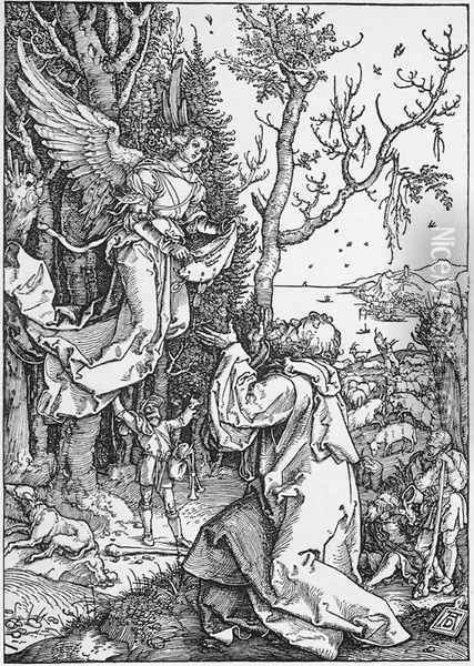 Life of the Virgin 2. The Angel Appering to Joachim Oil Painting - Albrecht Durer