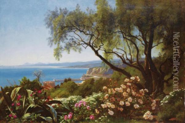 Vue De La Baie De Nice Oil Painting - Francois Louis Francais
