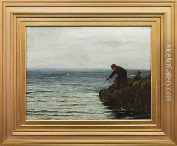 Boy Fishing Oil Painting - Joseph Henderson