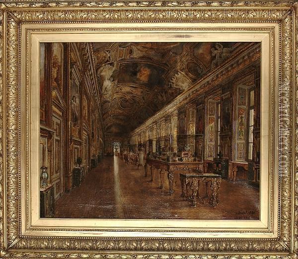 The Galerie D'apollon, The Louvre Oil Painting - Victor Duval
