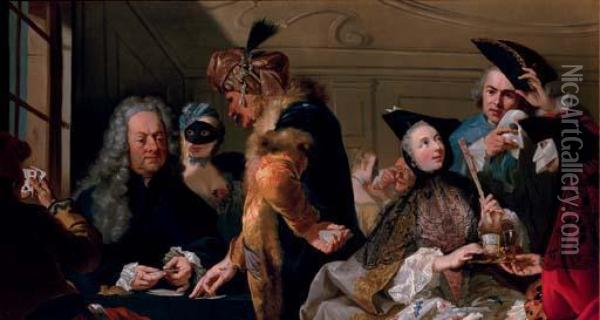 Gamblers At The Ridotto Oil Painting - Johann Heinrich The Elder Tischbein