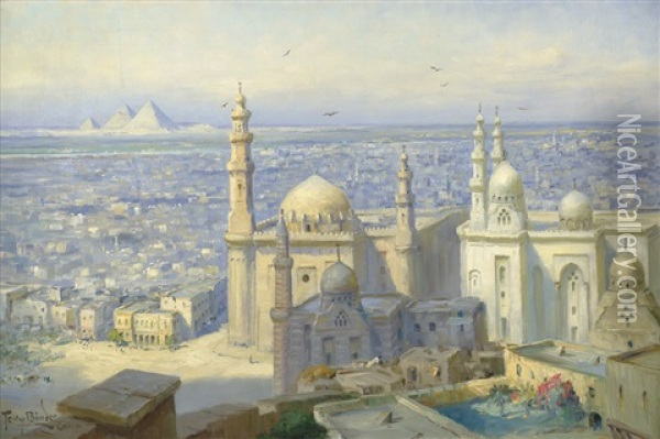 Blick Uber Kairo Oil Painting - Tony Binder