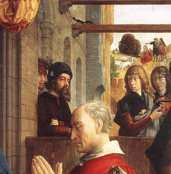 Monforte Altarpiece (detail 1) c. 1470 Oil Painting - Hugo Van Der Goes