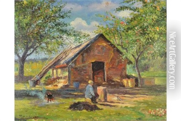 Woodman's Cottage Oil Painting - Ernest Higgins Rigg