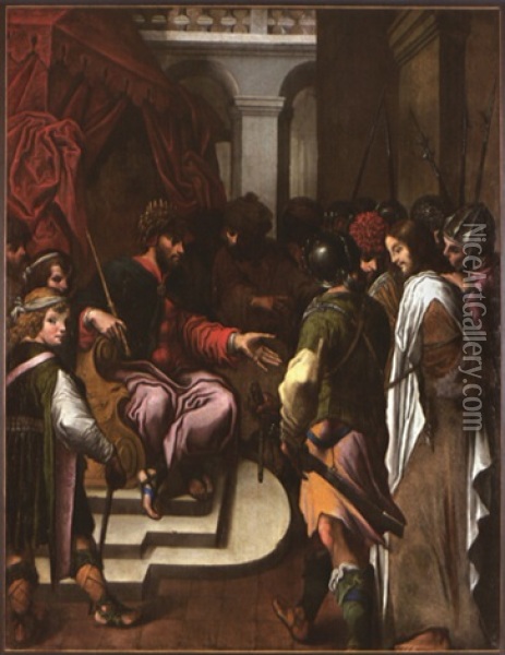 Le Christ Devant Pilate Oil Painting - Nicolas Bollery