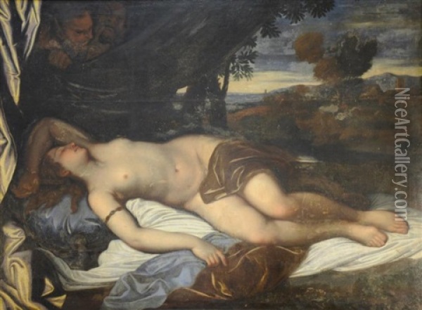 Nymphe Guettee Par Deux Satyres Oil Painting -  Correggio